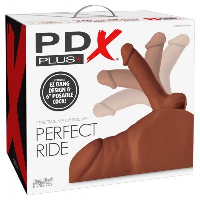 Mužské torzo s penisem PDX Plus Perfect Ride hnědé