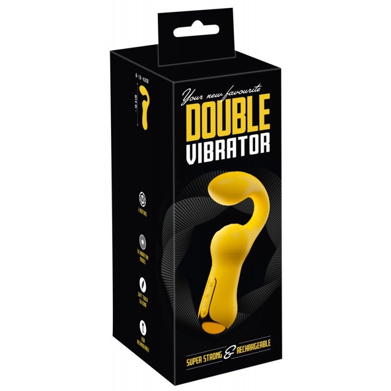 Dvojitý vibrátor s flexibilním krkem žlutý Your new favourite