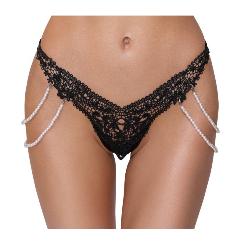 Tanga s ozdobnými řetízky S/M Cottelli LINGERIE