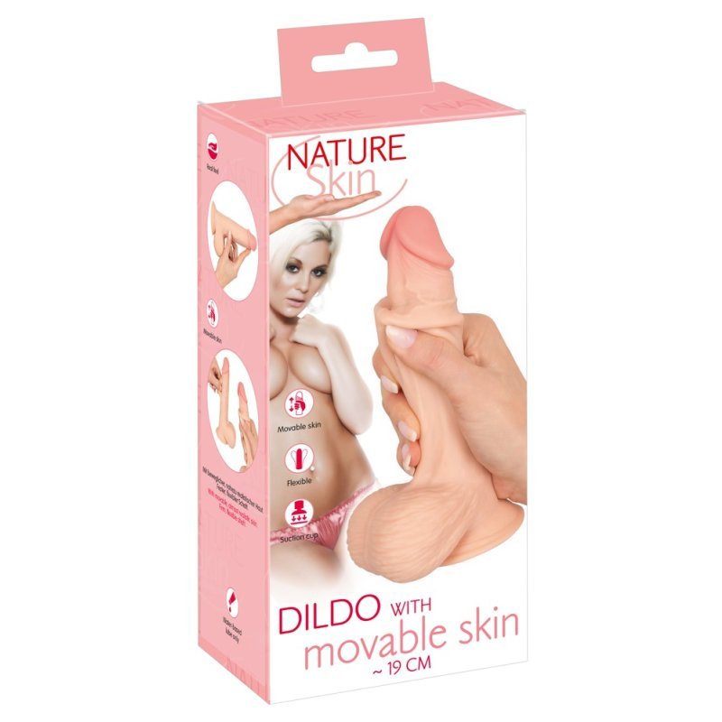 Flexibilní realistické dildo se silnou přísavkou 18,7 cm Nature Skin