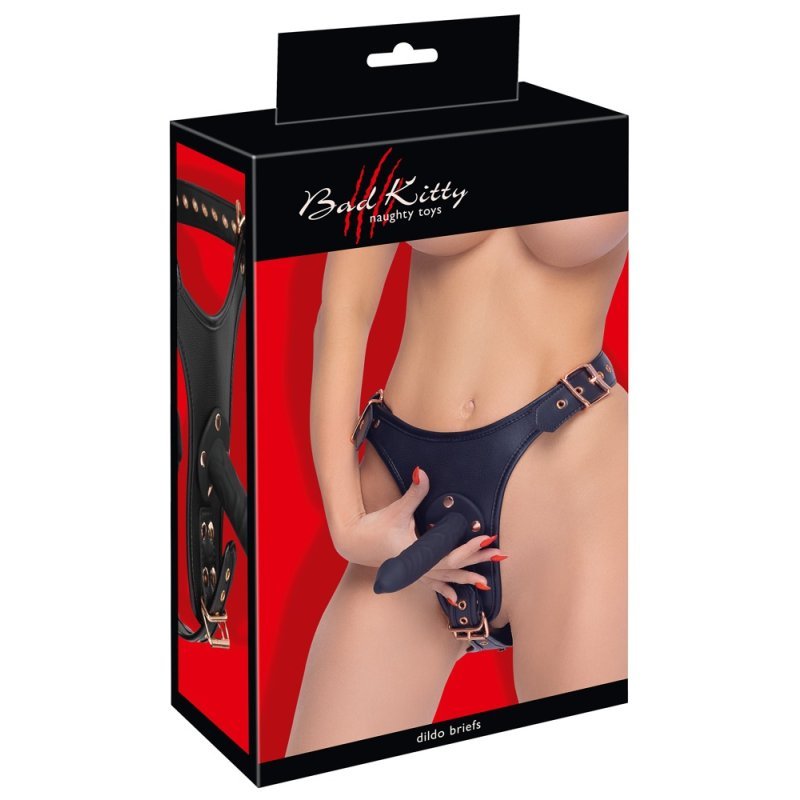 Strap-on s 3 dildy různých velikostí S/M Bad Kitty