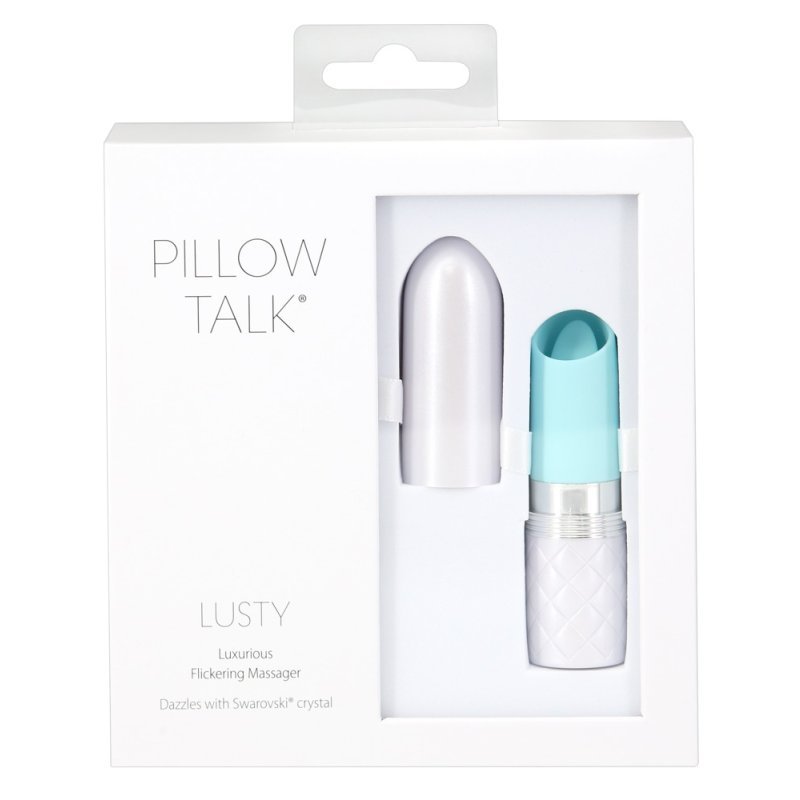 Luxusní minivibrátor ve tvaru rtěnky- tyrkysový PILLOW TALK