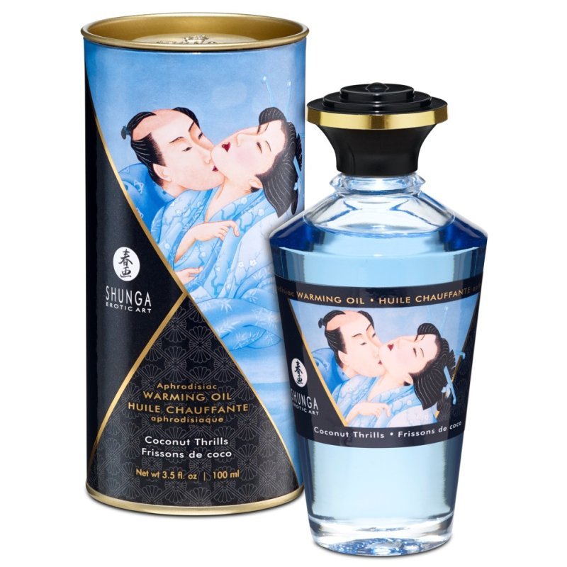 Hřejivý masážní olej s kokosovým aroma 100ml Shunga