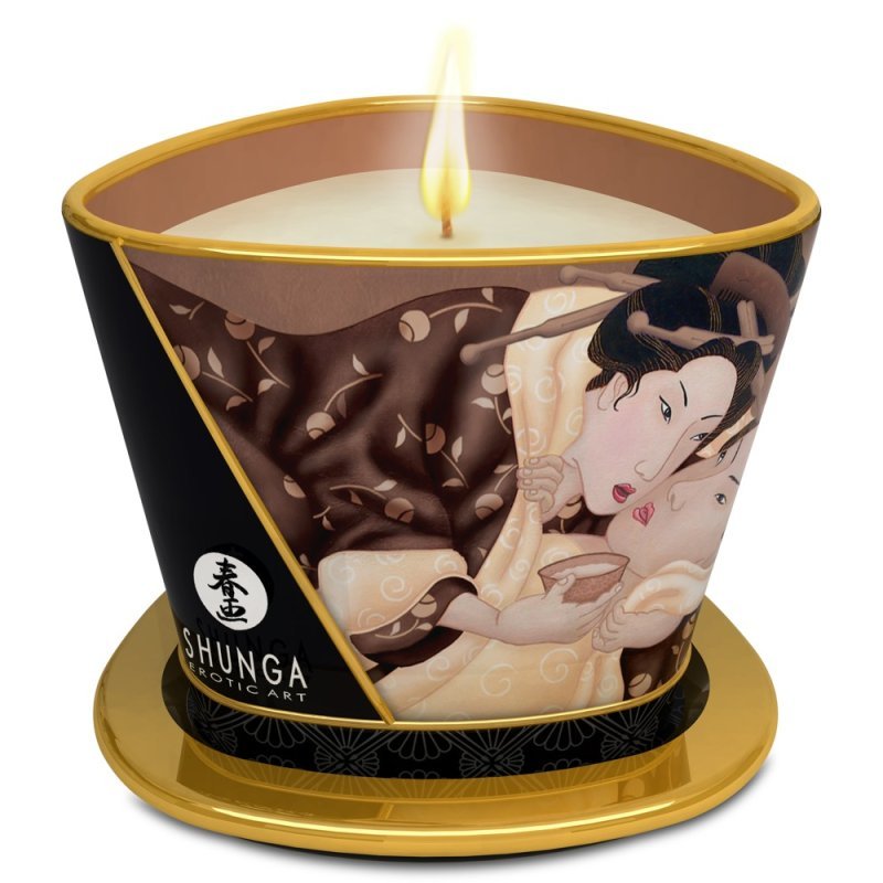 Luxusní masážní svíčka s vůní čokolády 170ml Shunga