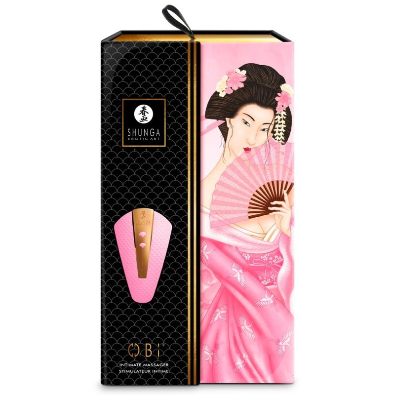 Luxusní přikládací vibrátor růžový Shunga