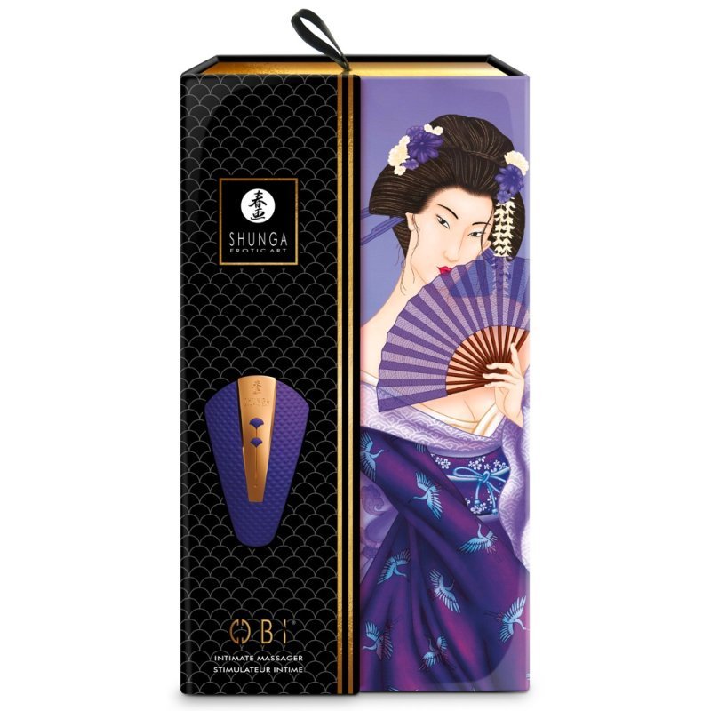 Luxusní přikládací vibrátor fialový Shunga