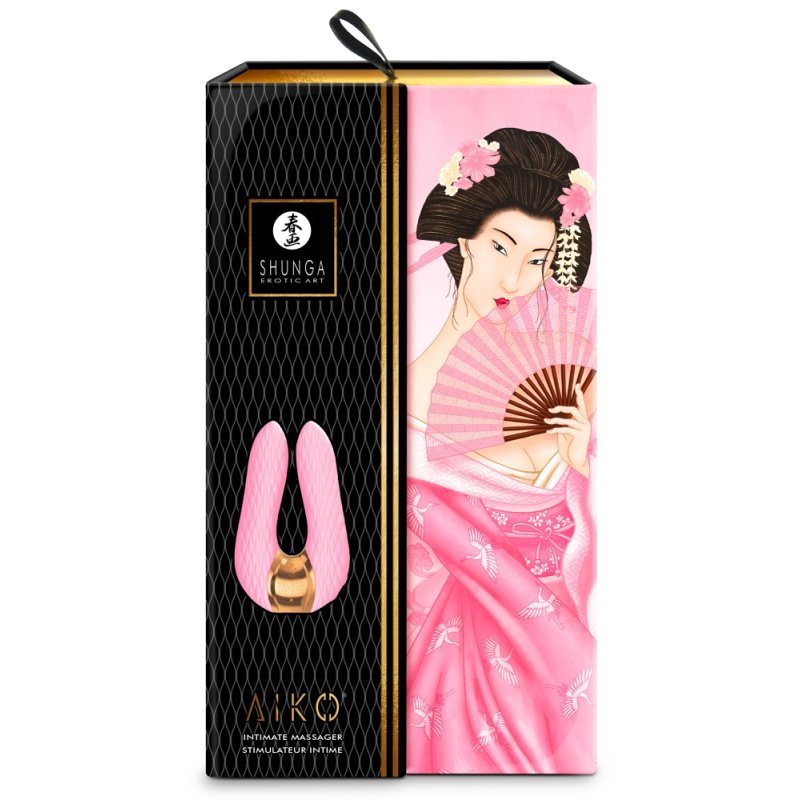 Luxusní dvojitý vibrátor s2 pružnými vibračními prsty růžový Shunga