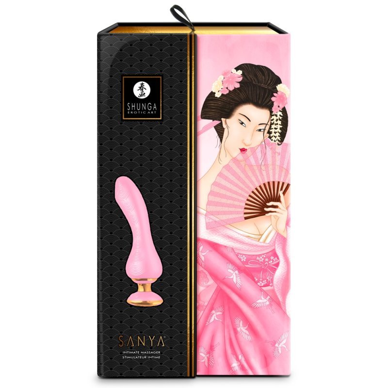Luxusní vibrátor – s ergonomickou rukojetí růžový Shunga
