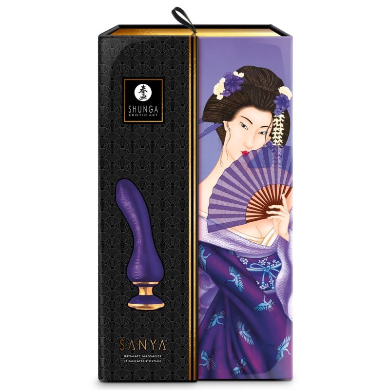 Luxusní vibrátor – s ergonomickou rukojetí fialový Shunga