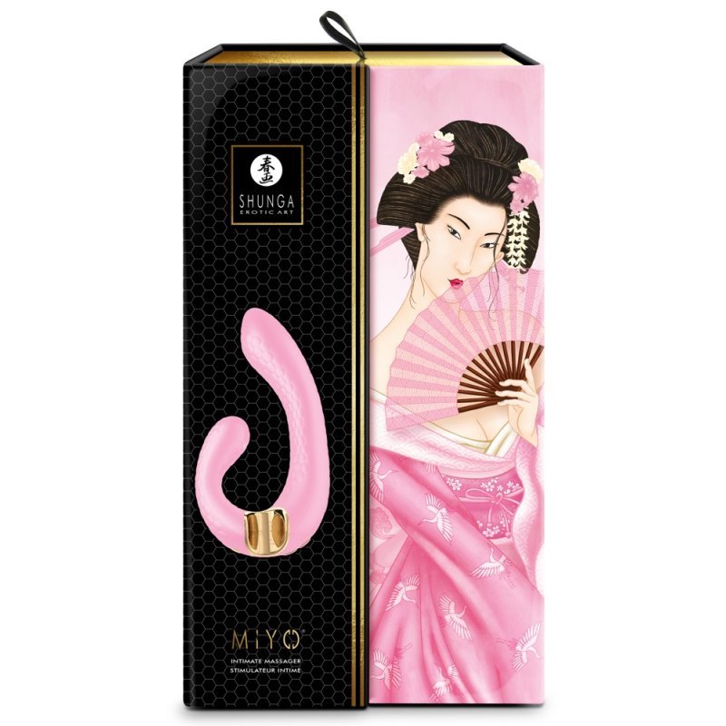 Luxusní vibrátor stimuluje klitoris, vagínu a bod G současně - růžový Shunga