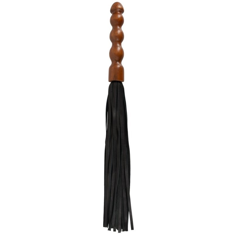 Leather Flogger masivní dřevěnou rukojetí ZADO