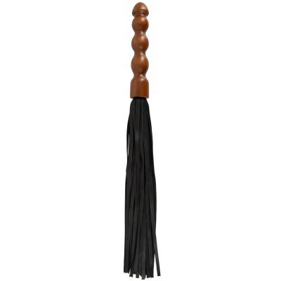 Leather Flogger masivní dřevěnou rukojetí