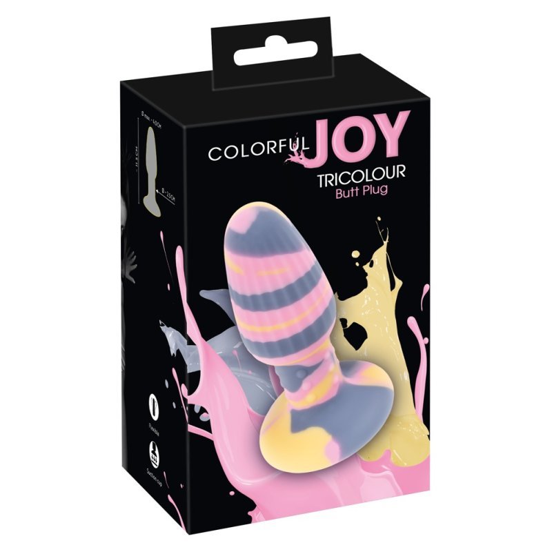 Barevný anální kolík s přísavkou Colorful Joy