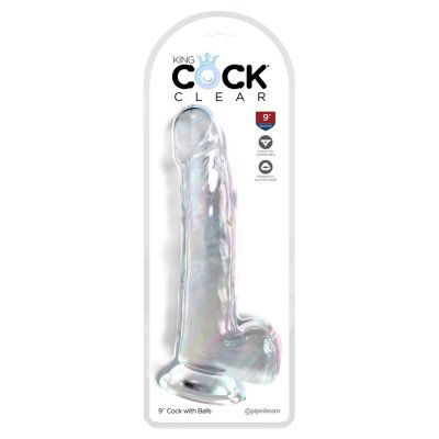 Dildo 9" s varlaty průhledné