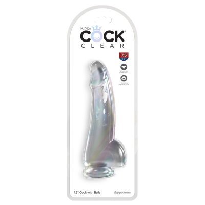 Dildo 7.5" s varlaty průhledné