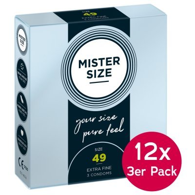Mister Size 49mm 12 x pack of3