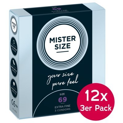 Mister Size 69mm 12xpack of 3